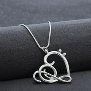 Jiaroswwei Fashion Women Simple Musical Note Heart Pendant Box Chain Necklace Jewelry Gift